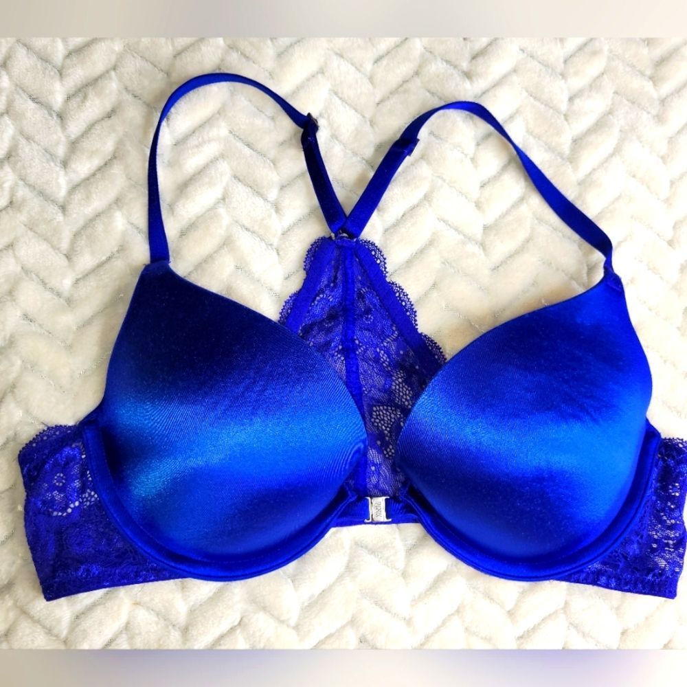 💙EUC Pink Victoria's Secret Push-up Racerback, 36B, Blue💙